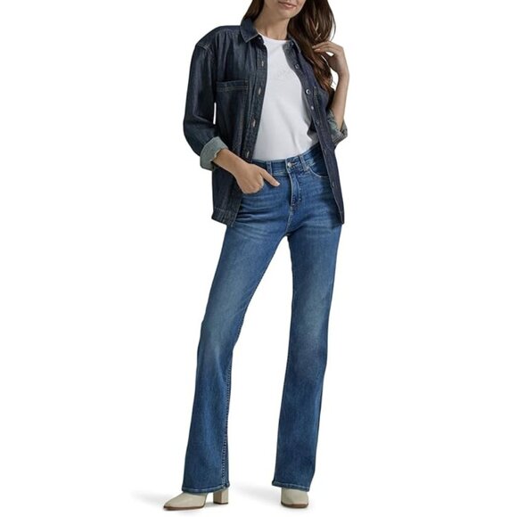 Lee Women's Ultra Lux Comfort with Flex Motion Bootcut Jean, 12 Long Tall - Picture 1 of 6